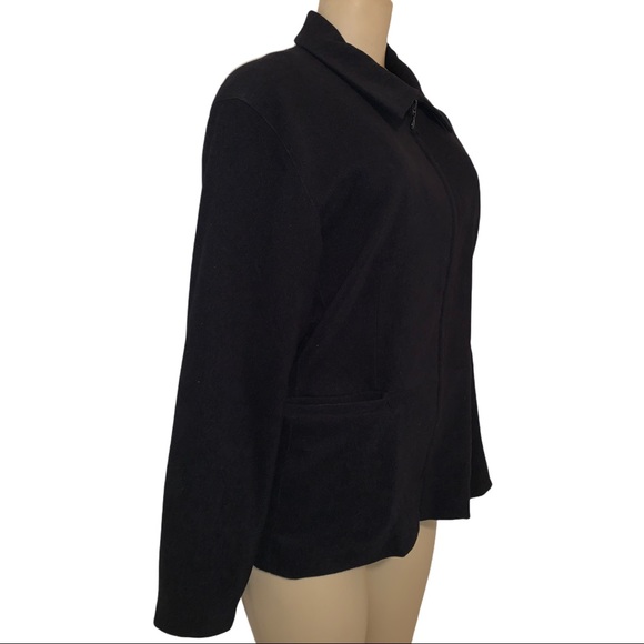 Denver Hayes Faux Suede Zip Up Suit Blazer Light Jacket Pocketed - Picture 2 of 5